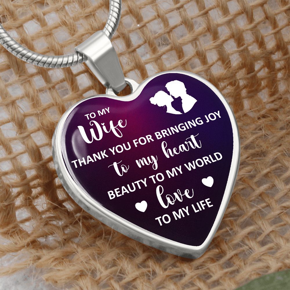 To My Wife | Engraved Heart Necklace