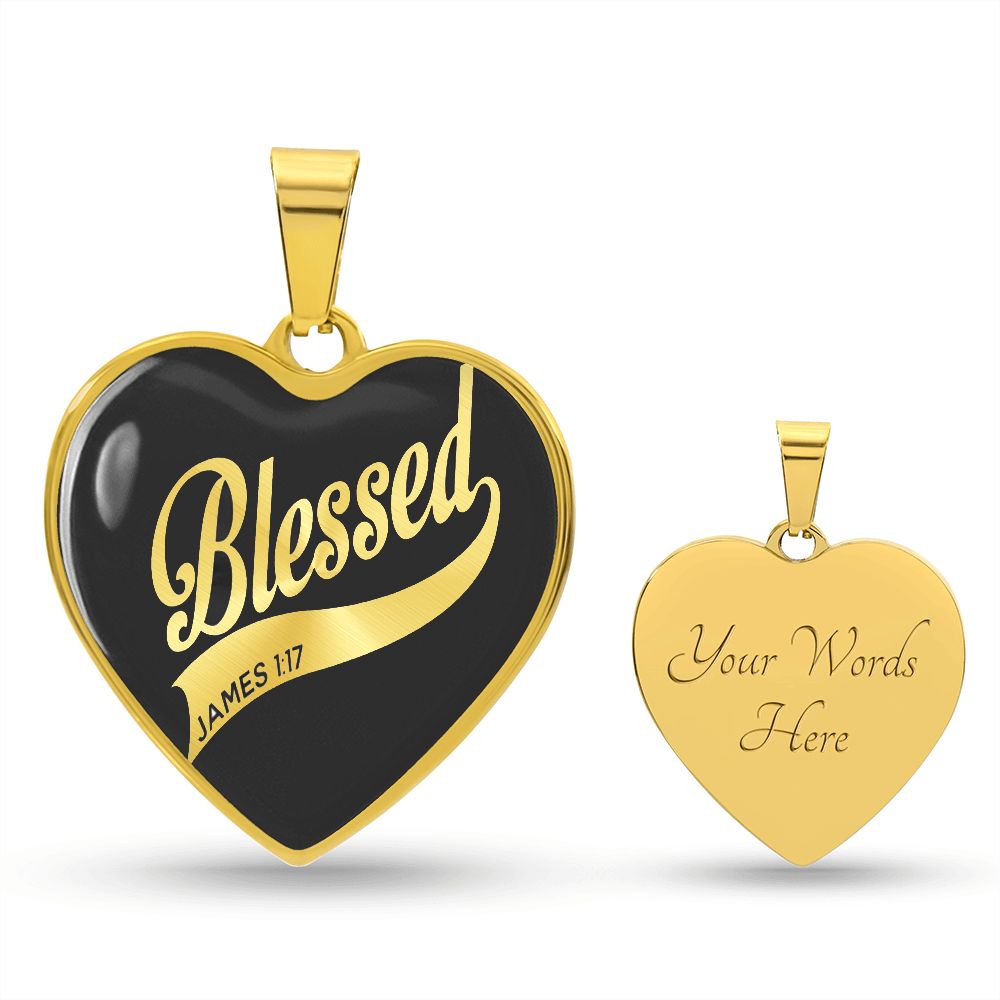 Blessed | Engraved Heart Necklace