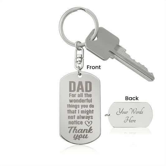 Dad_Thank You | Engraved Dog Tag Keychain