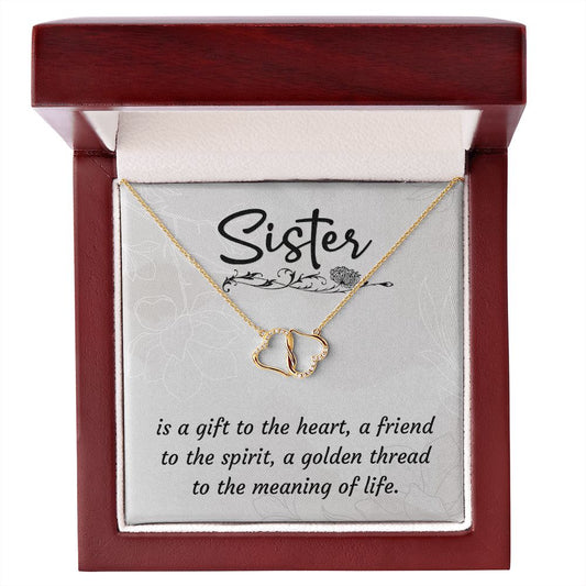 Sister_Is A Gift To The Heart | 10K Everlasting Love Necklace