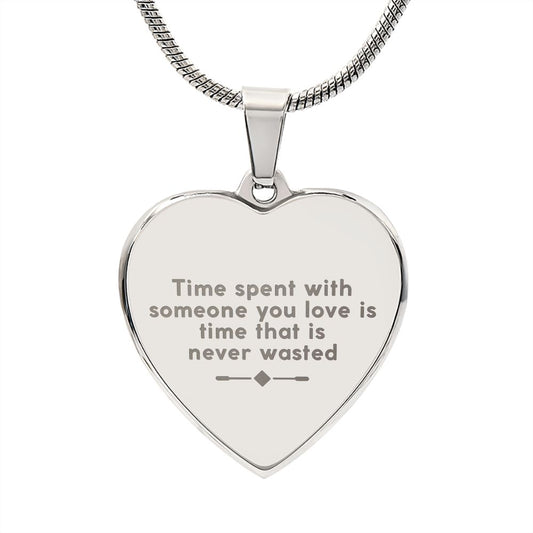 Time Never Wasted | Engraved Heart Necklace