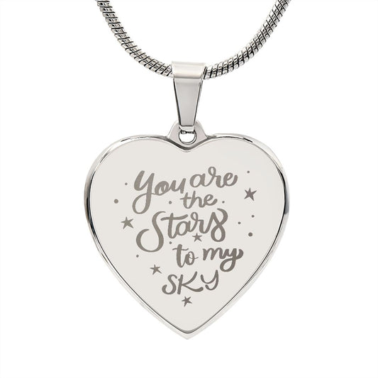 Stars To My Sky | Engraved Heart Necklace