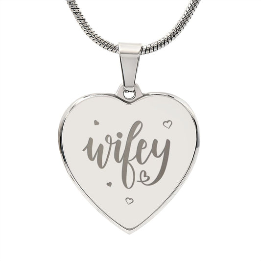 Wifey | Engraved Heart Necklace