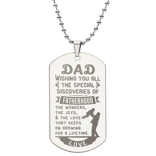 Dad_Fatherhood | Engraved Dog Tag Necklace