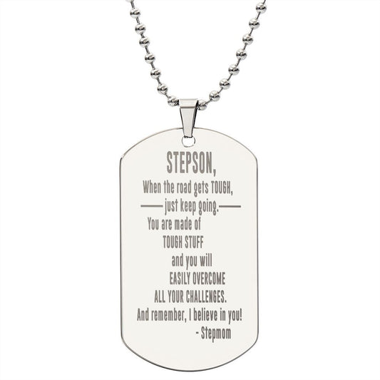 Stepson | Engraved Dog Tag Necklace