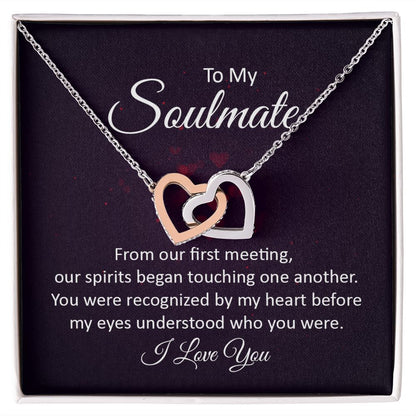 To My Soulmate_From Our First Meeting | Interlocking Hearts Necklace