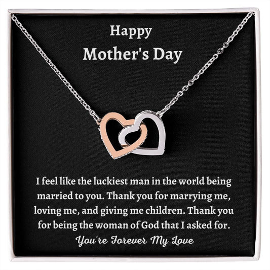 Happy Mother's Day_I Feel Like The Luckiest Man | Interlocking Hearts Necklace