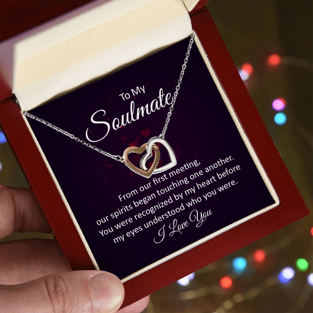 To My Soulmate_From Our First Meeting | Interlocking Hearts Necklace