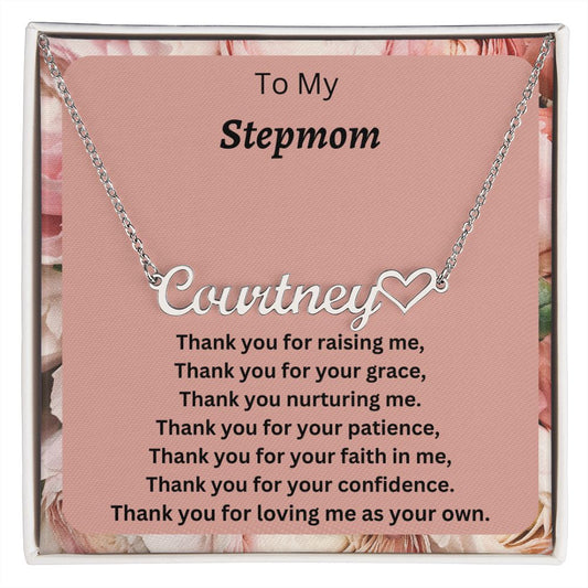 To My Stepmom | Heart Name Necklace