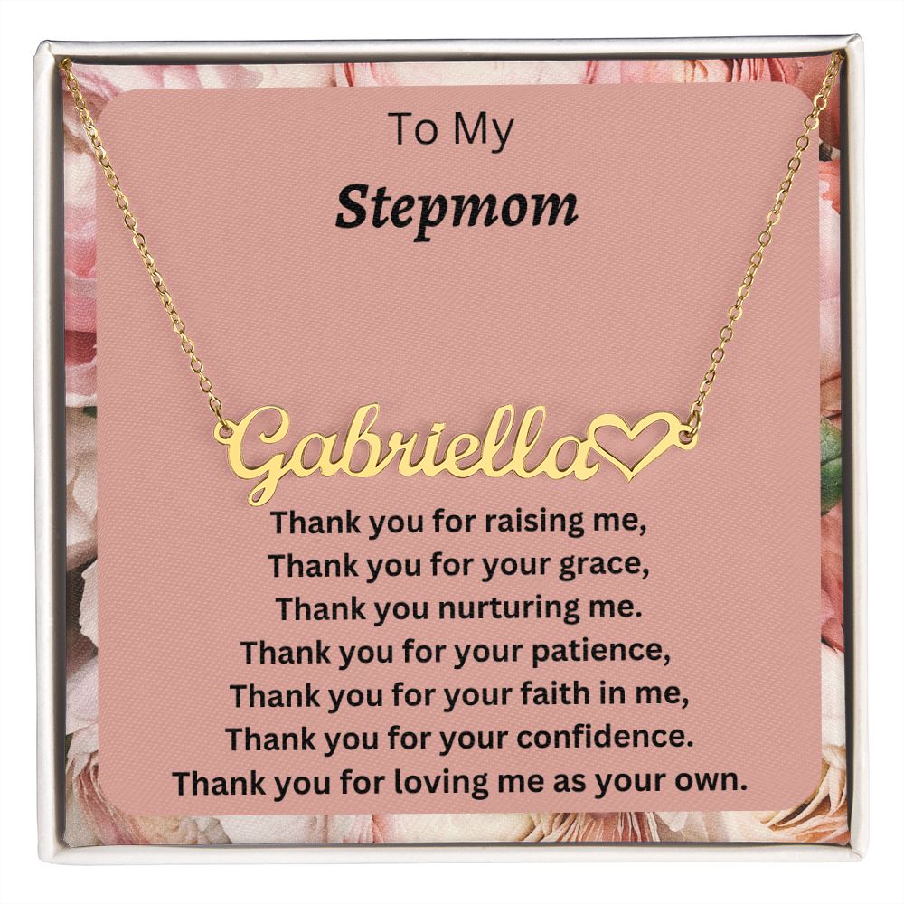 To My Stepmom | Heart Name Necklace