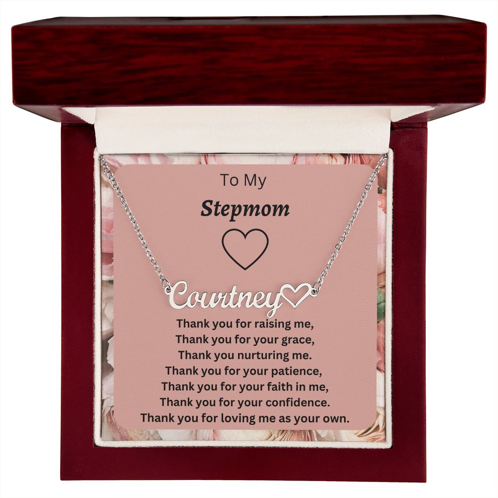 To My Stepmom | lPersonalized Heart Name Necklace