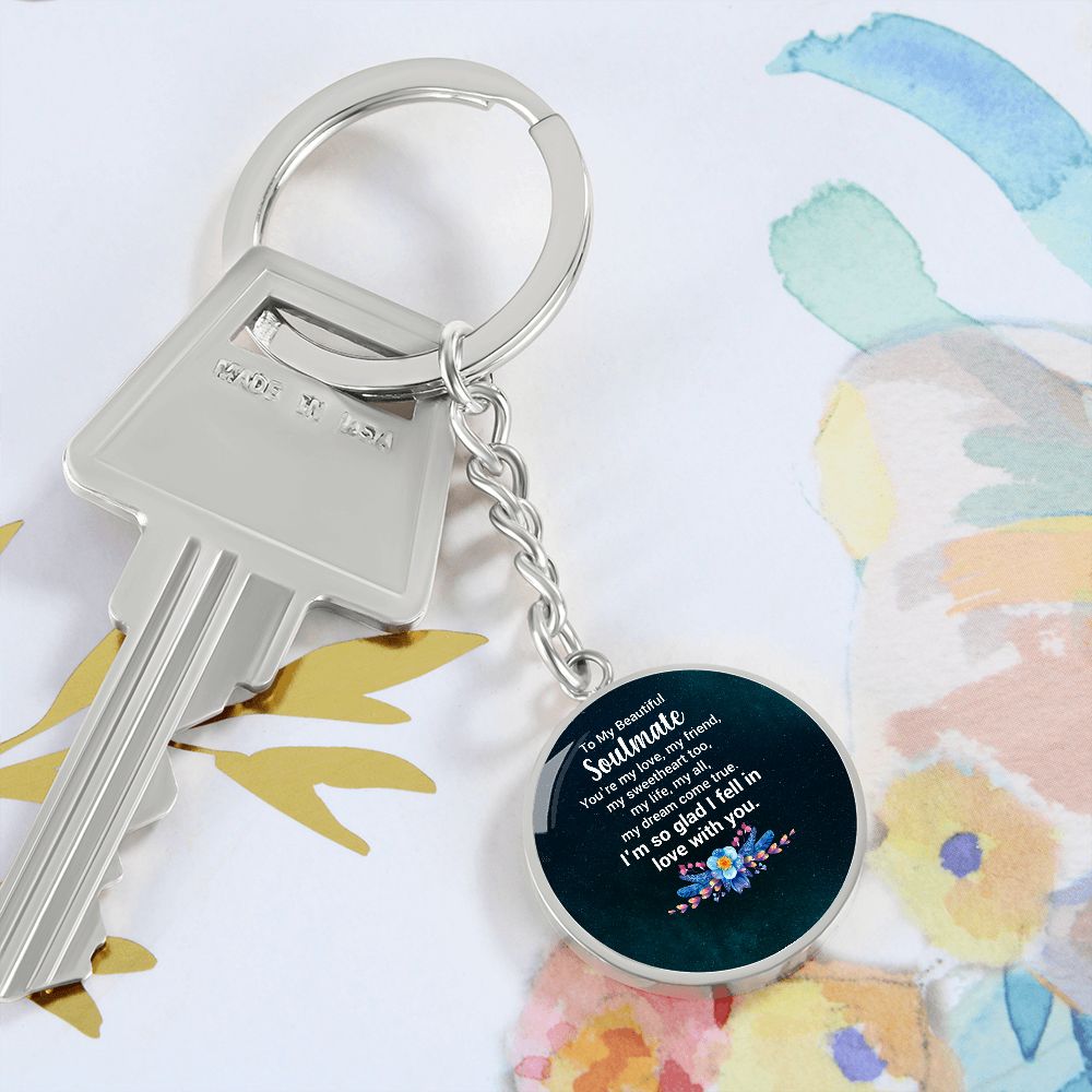 To My Beautiful Soulmate | Graphic Circle Keychain