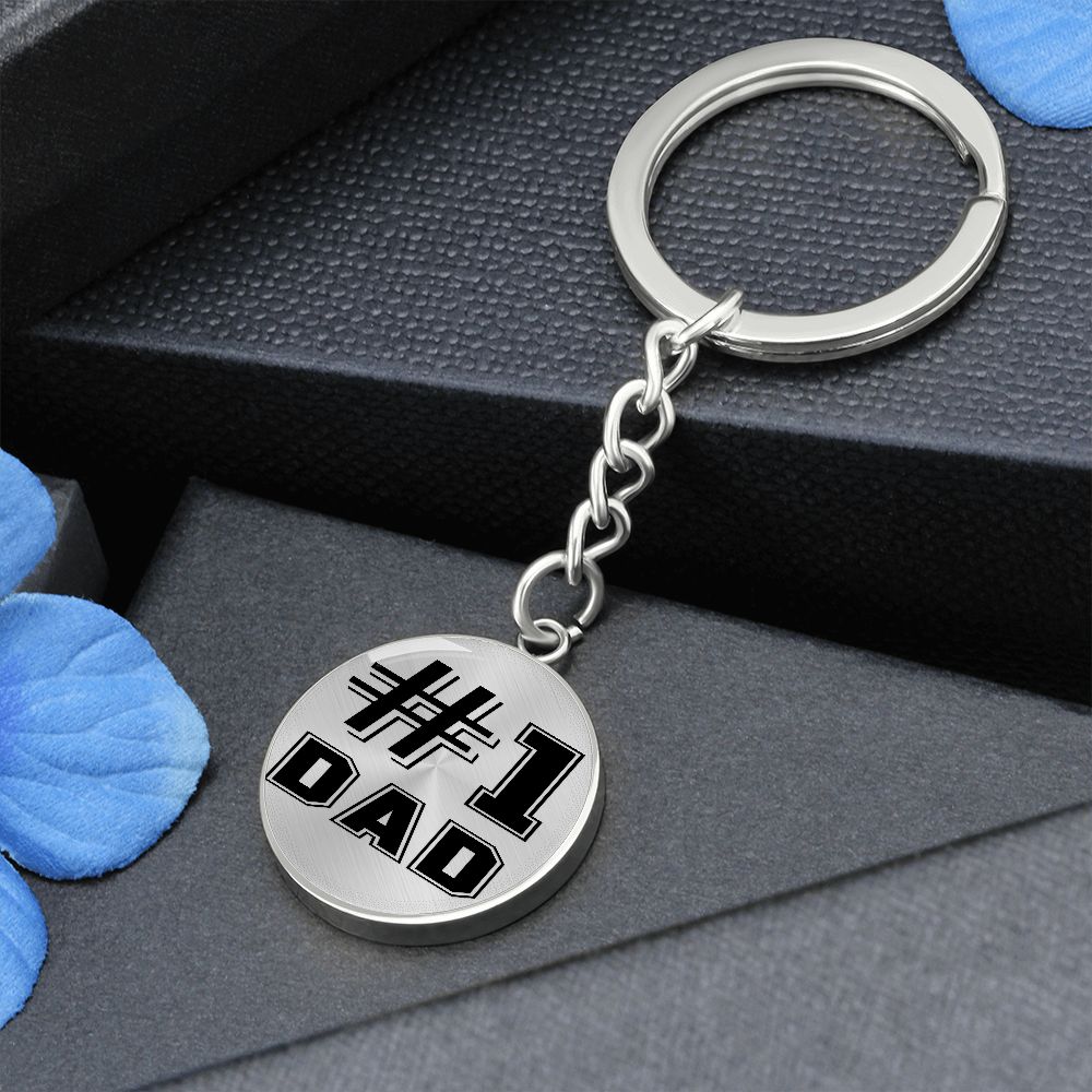 #1 Dad | Graphic Circle Keychain