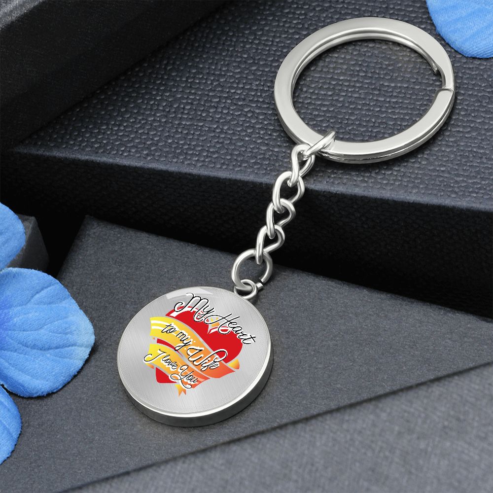 My Heart To My Wife | Graphic Circle Keychain