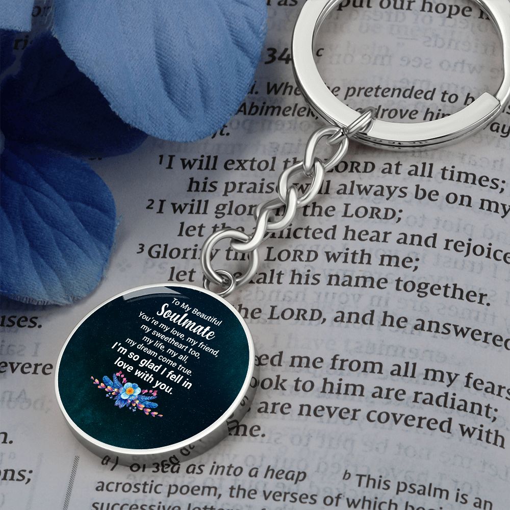 To My Beautiful Soulmate | Graphic Circle Keychain