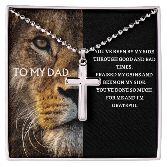 To My Dad | Cross Necklace with Ball Chain