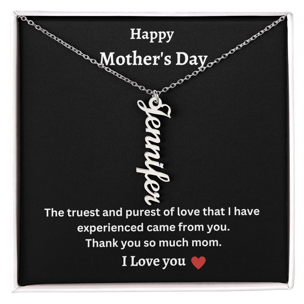 Happy Mother's Day | Personalized Vertical Name Necklace