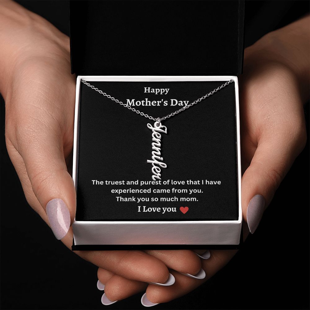 Happy Mother's Day | Personalized Vertical Name Necklace