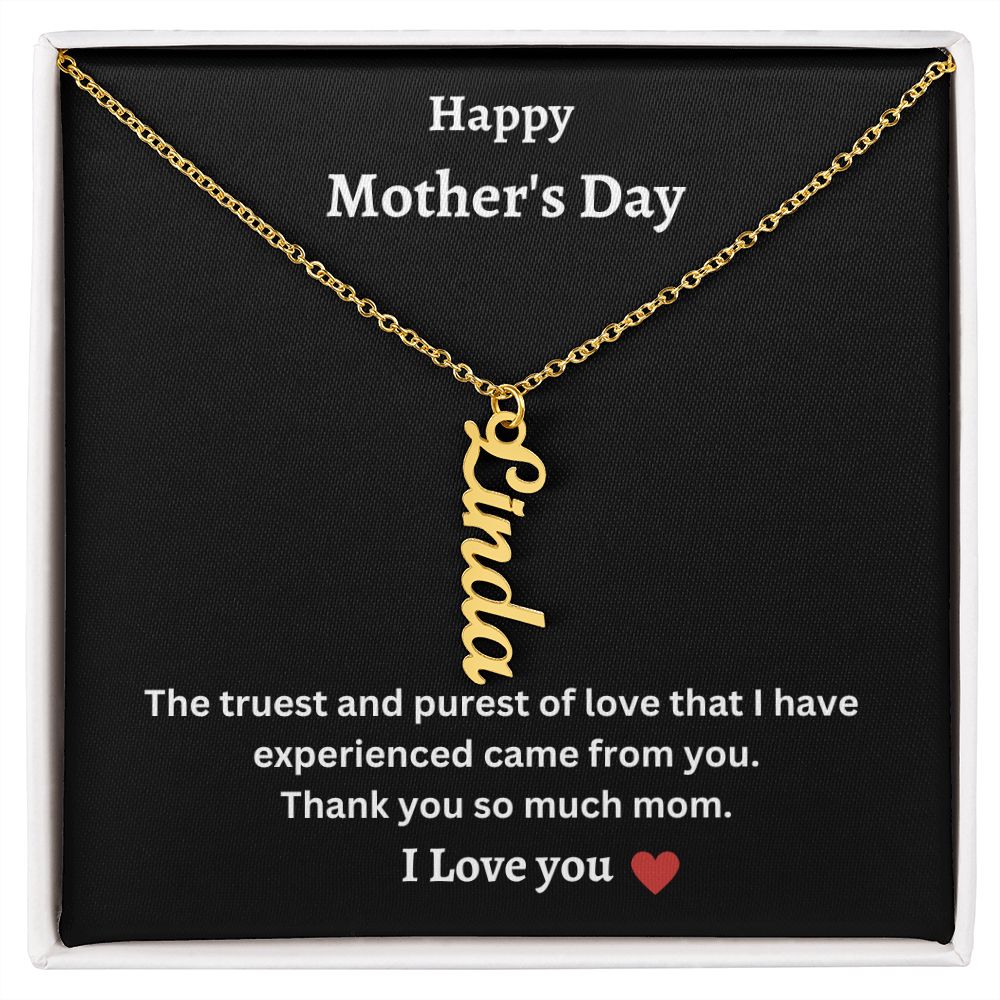 Happy Mother's Day | Personalized Vertical Name Necklace