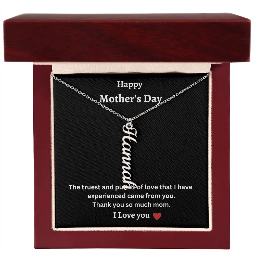 Happy Mother's Day | Personalized Vertical Name Necklace