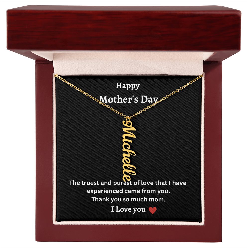 Happy Mother's Day | Personalized Vertical Name Necklace