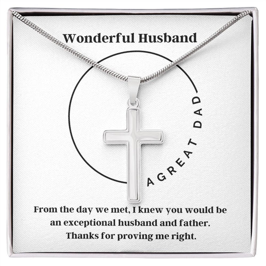 Wonderful Husband | Artisan-Crafted Cross Necklace